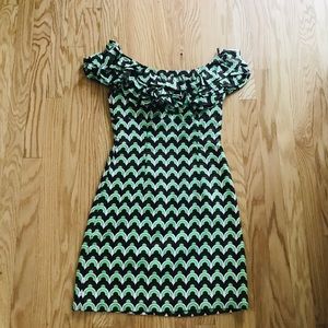 Milly of New York Boat Neck Green Dress